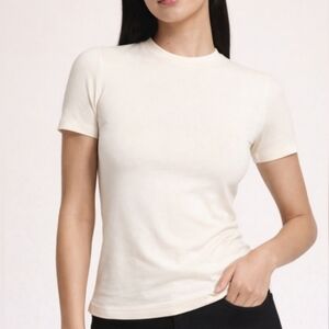 Skims Cotton Jersey Shirt Top Bone XSmall NWT